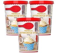 Vanilla Buttercream Flavour Icing 400g x 3, Compatible with Betty Crocker Brownie Recipes, Instant Ready to Use Frosting for Cakes Cupcakes Baking with Welari Thank You Card | (3pack)