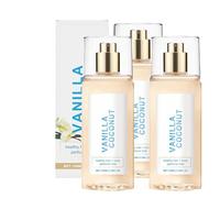 Vanilla Coconut Perfume for Women - 100ml Hair & Body Mist, Lightweight, Nourishing with Jojoba Oil, Long-Lasting Tropical Scent for Everyday & Travel (100ML, 3 PCS)