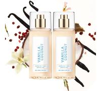 Vanilla Coconut Perfume, Hair Perfume for Women, Vanilla Skin Body Mist, Coconut Ladies Perfume Light Fragrance Long-Lasting Hair Care Body Spray for Everyday & Travel (2Pc)