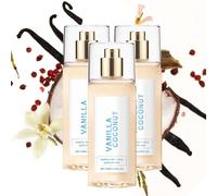 Vanilla Coconut Perfume, Hair Perfume for Women, Vanilla Skin Body Mist, Coconut Ladies Perfume Light Fragrance Long-Lasting Hair Care Body Spray for Everyday & Travel (3Pc)