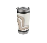 Vanilla Cream Wavy Abstract Wave Pattern Stainless Steel Insulated Tumbler