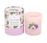 Vanilla & Fig Scented Candle | 28hr Burn | Fruity Floral Paraffin Wax Candle in Pink Glass Jar | Relaxing Gift for Her | Home Fragrance