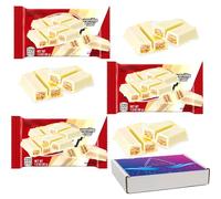 Vanilla Flavored Creme Crunchy White Chocolate Bars 42g With Gift Box - kta (3 x Bars)