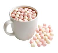 Vanilla Flavoured Pink and White Mini Marshmallows 500g Bag Soft Micro Marshmallow Mix Cake Ice Cream Dessert Topping for Baking Hot Chocolate Drinks Decorating Treats Kids Party Snacks