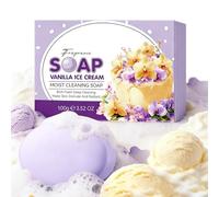 Vanilla Ice Cream Deep Moisturising Soap Bar, 100g | 3-in-1 Gentle Cleanser for Face, Body & Hands | Ideal for Daily Shower, Gym & Travel | Hydrating for Dry Skin, Suitable for Sensitive Skin (100g)