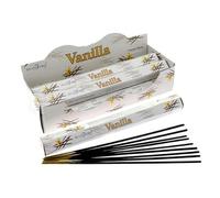 Vanilla Incense Sticks - 6 Packs (120 Sticks Total) with JRose Burner - Sweet, Warm & Comforting Aroma - Ideal for Meditation, Yoga, Relaxation, and Home Fragrance