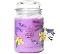 Vanilla Lavender Candle 623g, 130-Hour Burn, Lime Lavender & Cedarwood Tonka Scent, Crackling Wood Wick, Soy Wax, Decorated Glass Jar, Gift Box by Spotless Candles