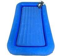 Vanilla Leisure Children's Inflatable Portable Air Bed Blue Flocked With Raised Sides