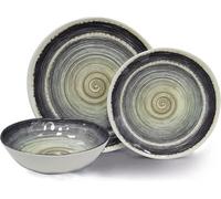 Vanilla Leisure Florence 12 Piece Plate And Bowl Melamine Dinner Set For Caravan And Camping