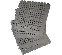 Vanilla Leisure Interlocking Cushioned Flooring Pack Of 4 With Edges, Large 62.5 Cm X 62.5 Cm, Black