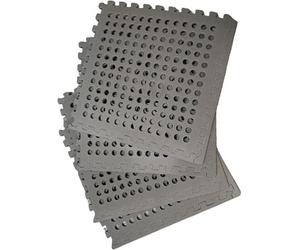 Vanilla Leisure Interlocking Cushioned Flooring Pack Of 4 With Edges, Large 62.5 Cm X 62.5 Cm, Black