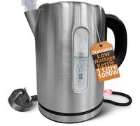 Vanilla Leisure Kettle Stainless 1 Litre 1000W Cordless Electric Kettle Low Wattage for Caravans Camping & Home Brushed Stainless Steel Travel Kettle Boil Dry Protection Auto Shut Off