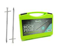 Vanilla Leisure Tent Pegs Heavy Duty Metal for Hard Ground - Strong, Lightweight & Anti Rust- Strong Camping Pegs For Tents, Awning & Hard Ground - Dimensions: H230mm