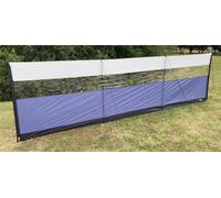 Vanilla Leisure Windguard Windbreak 5M Blue, 3 Panels With Panoramic Windows, Poles, Pegs, Guylines And Bag