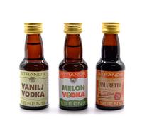 Vanilla + Melon + Amaretto Flavouring Set - 3 x 25ml Alcohol-Free Essences - For 750ml Vodka Each - Natural Dessert-Inspired Aromas