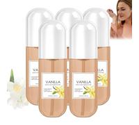 Vanilla Perfume Spray For Hair And Body,Travel Size Long Lasting Perfume,Warm Coconut Bodys Spray,Gentle Natural Scent,Hydrating Without Weighing Hair Down,Long Lasting Per/fume For Clothing (5 PCS)