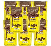 Vanilla Rollers chewy - Chocolate Covered Vanilla Flavoured Nougat Bites in Share Bag, 127g - Chls (8 x Bags)