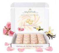 Vanilla Rose Blossom Wax Melts; 16 x 6g Hearts, Up to 96 Hours, Rose Petal & Vanilla Scent, White Gift Box, Pet Friendly, Cruelty Free by Spotless Leopard