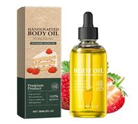 Vanilla Rose Body Oil, Handcrafted Premium Grade Oil, Nourishing Hair Care and Body Oil, Vitamin E and Sweet Almond Oil Moisturizer, for Dry Skin, Scalp & Nails (Strawberries)