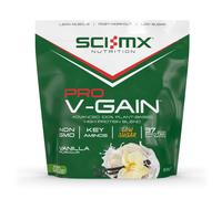 SCI-MX Pro-V Gain - 100% Vegan Vanilla Flavour Soy Protein Powder Isolate + B12 + Magnesium - Muscle Growth & Maintenance - Sugar Free, Non-GMO - 2.2KG (49 servings) 34g of protein per serving