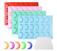 Vanilla Silicone Baking Mould 4 Pieces Moon Shape Silicone Baking Tray 18 Cavity Half Moon Shape Mould for Mini Crushers Chocolate Biscuit
