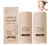 Vanilla Skin Deodorant Stick, Natural Body Deodorant Spray, Coconut & Vanilla Scents Ingredients, Long Lasting Skin Protection for All Skin Types, Suitable for Women and Men (2pcs)
