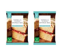 Vanilla Sponge Mix 2 x 400g,Simple baking mix requiring only egg, milk, and vegetable oil to create a delicious homemade sponge cake in just 25 minutes