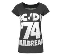 Vanilla Underground Amplified Clothing Womens Grey Ac/dc Jailbreak '74 Short Sleeved T-Shirt (Large)