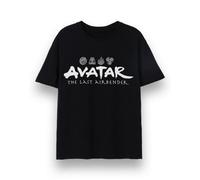 Vanilla Underground Avatar: The Last Airbender Mens Black Element Logos Short Sleeved T-Shirt (Small)