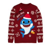Vanilla Underground Baby Shark Mens Red Daddy Shark Christmas Jumper (Large)