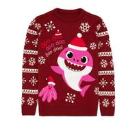 Vanilla Underground Baby Shark Womens Red Mummy Shark Christmas Jumper (Small)