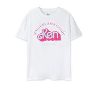 Barbie Men's T-Shirt in White | Not Just Arm Candy Ken Novelty Movie Top for Adults | Regular Fit Short Sleeve Retro Logo Graphic Tee | Doll Fashion Film Merchandise Gift for Him