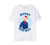 Vanilla Underground Barbie Mens White Ken Merry Kenmas Short Sleeved T-Shirt (Medium)