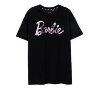 Barbie Womens Black Logo Oversized Short Sleeved T-Shirt - Medium