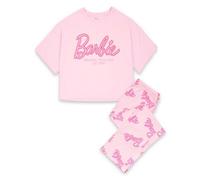 Vanilla Underground Barbie Womens Pink Logo All Over Print Short Sleeve Long Leg Pyjama Set (Medium)