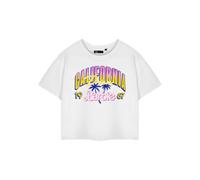 Vanilla Underground Barbie Womens White California Dream Cropped Short Sleeved T-Shirt (Medium)