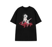 Vanilla Underground Betty Boop Womens Black Short Sleeve Graphic Tee | Vintage Cartoon Character Crew Neck T-Shirt | Retro Flapper Style Apparel | Casual Wear for Women