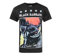 Vanilla Underground Black Sabbath Mens Black Album Artwork Short Sleeved T-Shirt (Small)
