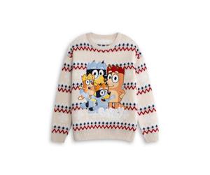 Vanilla Underground Bluey Unisex Beige Character Christmas Jumper (Large)