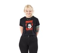 Vanilla Underground Chucky Womens Black Chucky Chucky Chucky Crop Cropped Short Sleeved T-Shirt (Small)