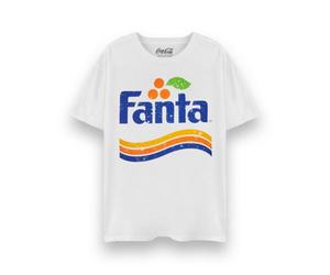 Vanilla Underground Coca Cola Fanta Unisex White Distressed Logo Short Sleeved T-Shirt (Xx-Large)