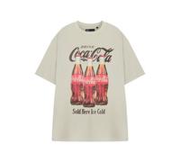 Coca-Cola Ice Cold Unisex Beige Short-Sleeved T-Shirt | Classic Coke Logo Graphic Tee | Retro Soft Drink Apparel for Men & Women | Vintage Soda Merchandise Top