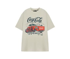Vanilla Underground Coca Cola Womens Beige A Merry Christmas Short Sleeved T-Shirt (Xxx-Large)