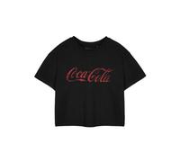 Vanilla Underground Coca Cola Womens Black Coca-Cola Cropped Short Sleeved T-Shirt (Large)