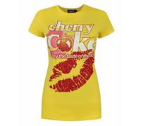(Small) Coca Cola Short Sleeved T-Shirt (Womens Yellow)