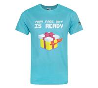 Vanilla Underground Crossy Road Mens Blue Free Gift Placement Print Short Sleeved T-Shirt (Large)