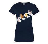 Vanilla Underground Crossy Road Womens Blue Crossing Short Sleeved T-Shirt (X-Large)