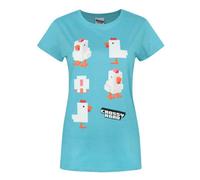 Vanilla Underground Crossy Road Womens Blue Crossy Road Chicken Short Sleeved T-Shirt (X-Large)