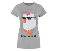 Vanilla Underground Crossy Road Womens Grey Deal With It Short Sleeved T-Shirt (Large)