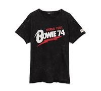 Vanilla Underground David Bowie Mens Black World Tour Graphic Short Sleeved T-Shirt (X-Large)